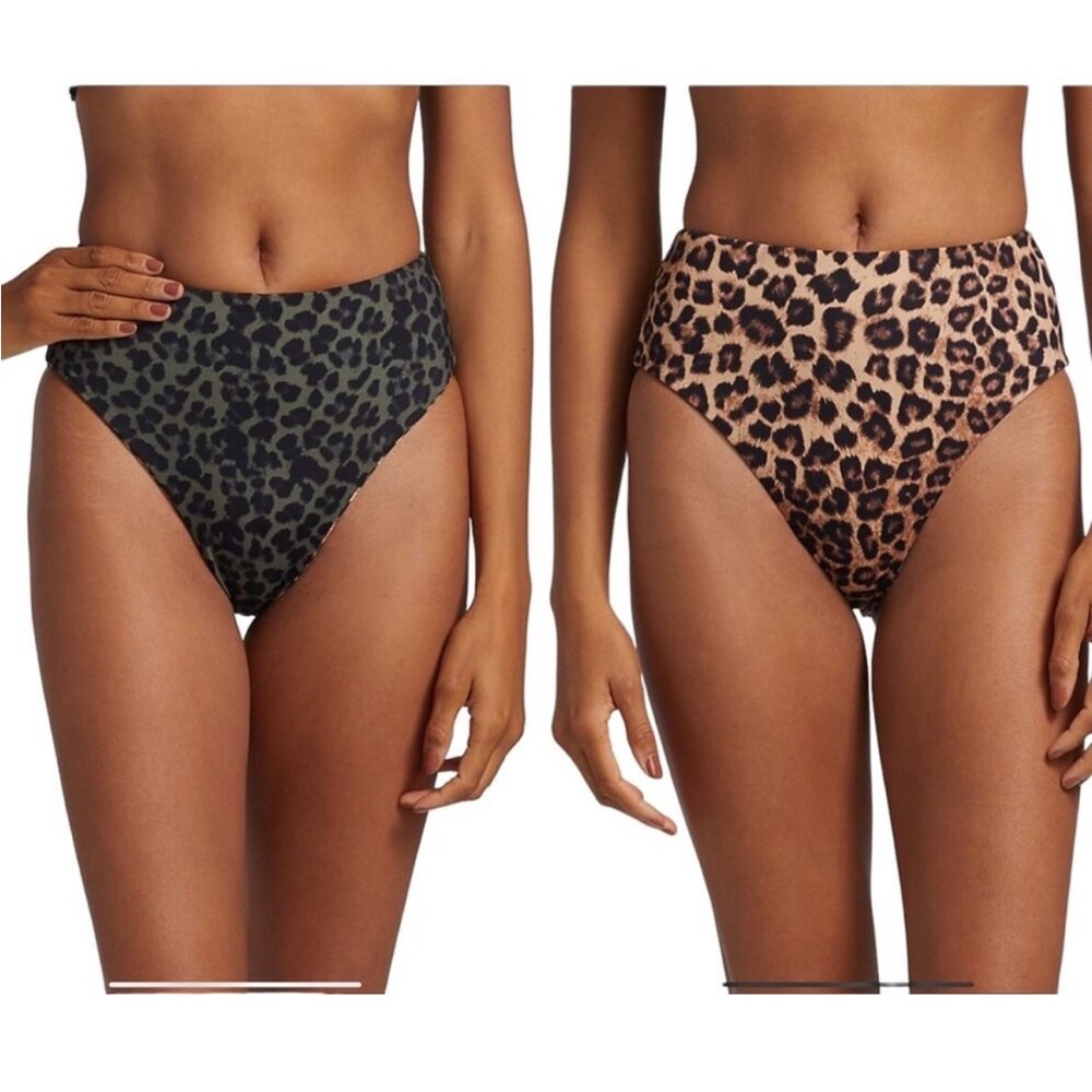 Good American Leopard Bikini Bottom sz 2